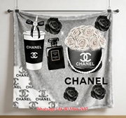Chanel Silver Black Pink Gradient Flannel Throw Blanket IMG_7306